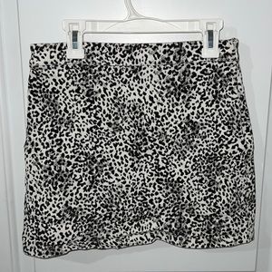 B&W Cheetah Print Mini Skirt